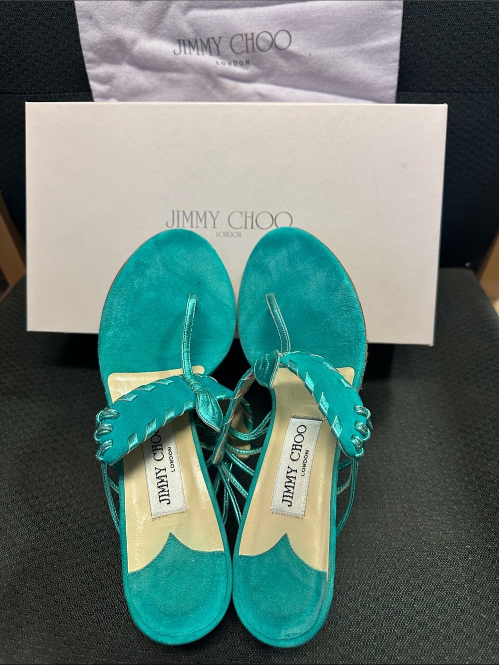 Jimmy Choo turquoise lady’s heels Like New Condition size 38